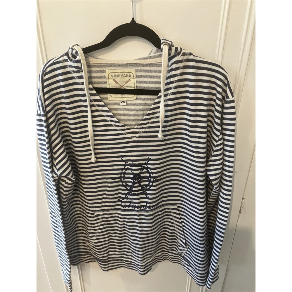Vineyard Crew Claudio's Greenport Striped Hoodie 2xl